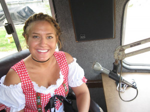 Tiffany Dressed For Octoberfest Broadcasting On WIOE!