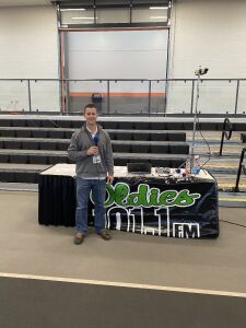 Chris Broadcasting From The WIOE Booth At The Warsaw Home Show