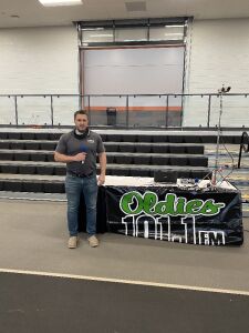 Shawn Broadcasting From The WIOE Booth At The Warsaw Home Show