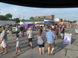 The Egg Festival Car Show Crowd Enjoying A Great Evening With WIOE!