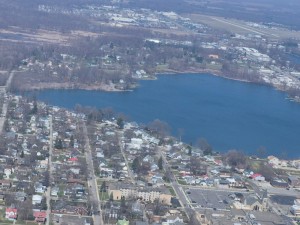 A Look At Center Lake, Warsaw From Helicopter Lucy