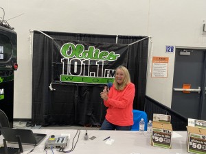 Marilyn Broadcasting Live Inside WIOE's Booth At The Warsaw Home Show 2026