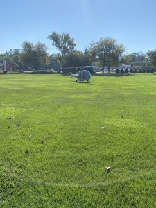 Helicopter Lucy lands in Warsaw's Central Park
